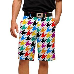 Loudmouth Men's Razzle Dazzle Houndstooth Pattern Golf Shorts Size 32 Resortwear